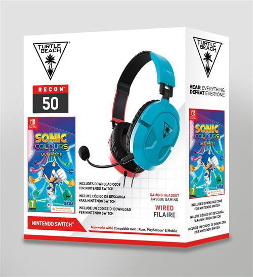 Headset gaming Recon 50 Rojo/Azul + Sonic Colours Pack