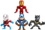 Set de 4 figuras Jada Metal Marvel Los Vengadores Iron Man, Capitán América, Black Panther, Antman 7cm