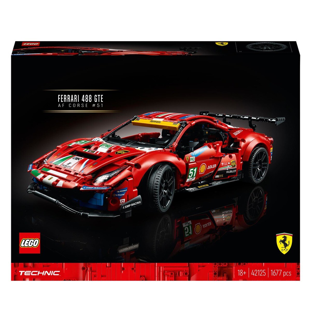 LEGO - Maqueta de Coche para Construir Ferrari 488 GTE ''AF Corse #51'' Coleccionista LEGO Technic (Reacondicionado casi a estrenar).