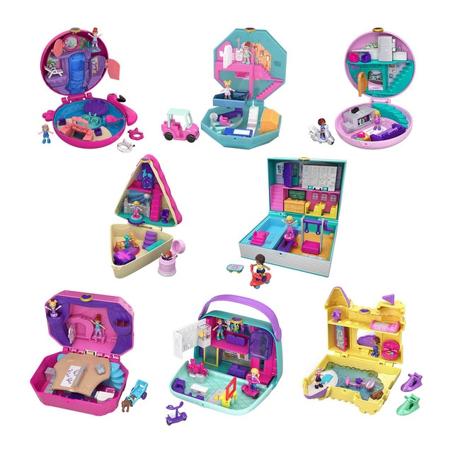 Mattel - Polly Pocket Estuche con mini muñecas y set de juego con accesorios Mattel modelos surtidos.