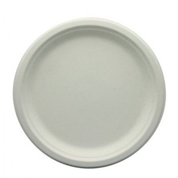 Platos De Caña De Azúcar Blancos (26ø) Pack De 125 Unidades