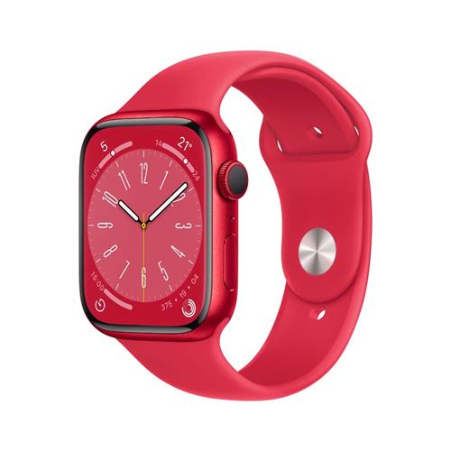 Apple Watch S8 45mm GPS Caja de aluminio (PRODUCT)RED y correa deportiva (PRODUCT)RED