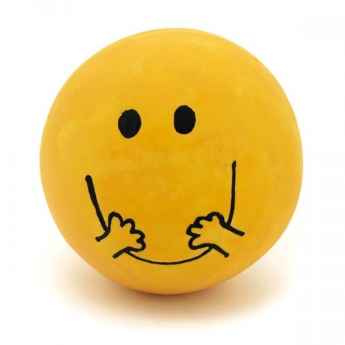 Pelota Smile de látex para perros color Amarillo