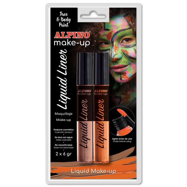 Alpino - Blister Maquillaje 2 Liquid Liner Alpino Naranja & Marrón.