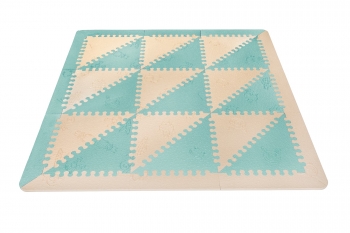 Lubabymats - Alfombra Puzzle Infantil Para Bebés De Foam (eva), Suelo Extra Acolchado. Medida: 161x161 Cm. Color Mint Y Beige