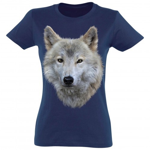 Camiseta Mujer Lobo Blanco color Azul