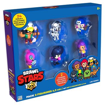 Pack De 8 Figuras Brawl Stars 4,5cm Con Dos Figuras Exclusivas