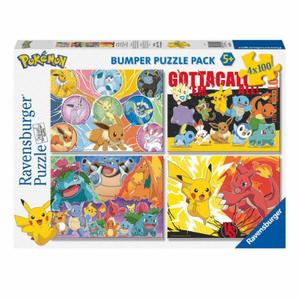 Ravensburger - Pokémon - Pack 4 puzzles 100 piezas