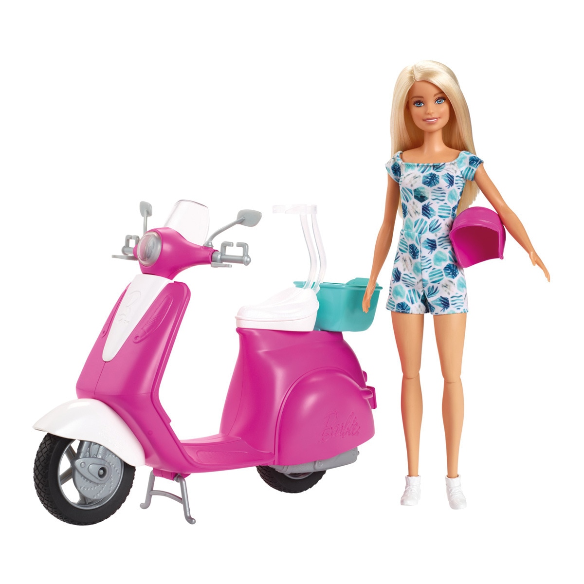 Barbie - Muñeca Y Moto Scooter De  Con Accesorios