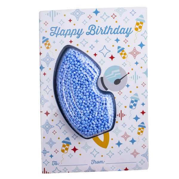 Tarjeta cumpleaños cohete con Playfoam