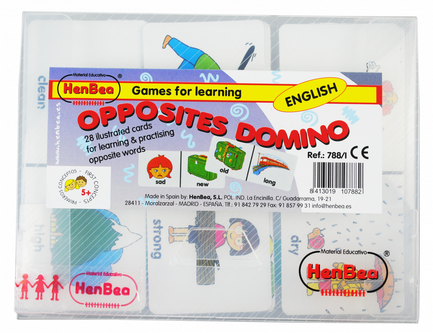 Juego didáctico Dominó Contrarios Inglés Henbea