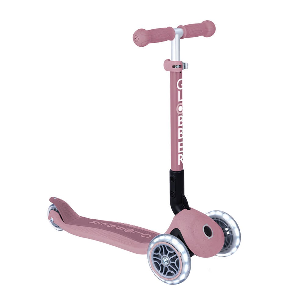 Patinete ecológico, plegable y con luces Junior – Rosa