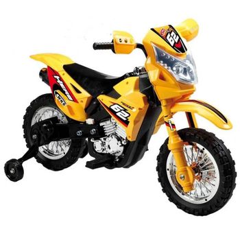 Moto Eléctrica De Cross En Color Amarillo Para Niños De Juguetoon