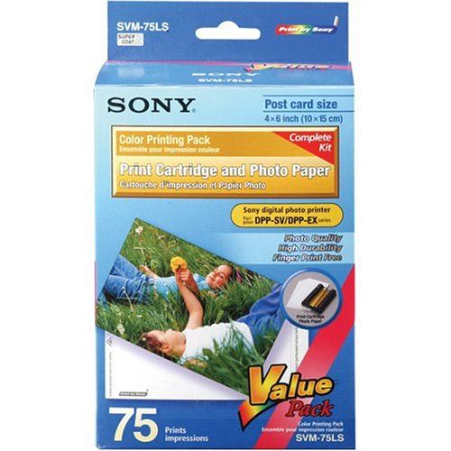 Papel 10 x 15 cm + Cartucho 75 impresiones Sony SVMF75LS Kit