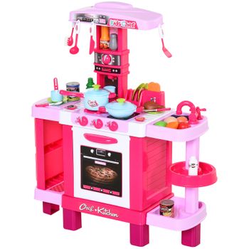 Set De s De Cocina Para Niños Con 38 Piezas Rosa Homcom