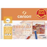 Bloc de dibujo Canson A4 Basik con recuadro microperforado naranja