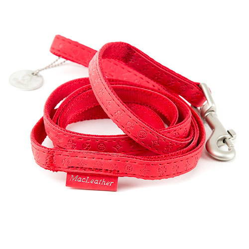 MacLeather Classic Correa Roja Polipiel para perros