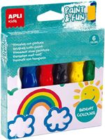 Pack 6 témperas en tubo Apli Colores brillantes14ml