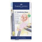 Estuche de metal Faber-Castell 12 lápices Goldfaber Aqua colores pastel