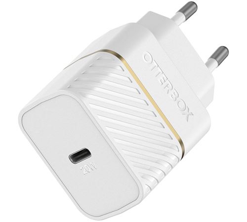 Cargador de pared de carga rápida Otterbox USB-C, 20 W Blanco