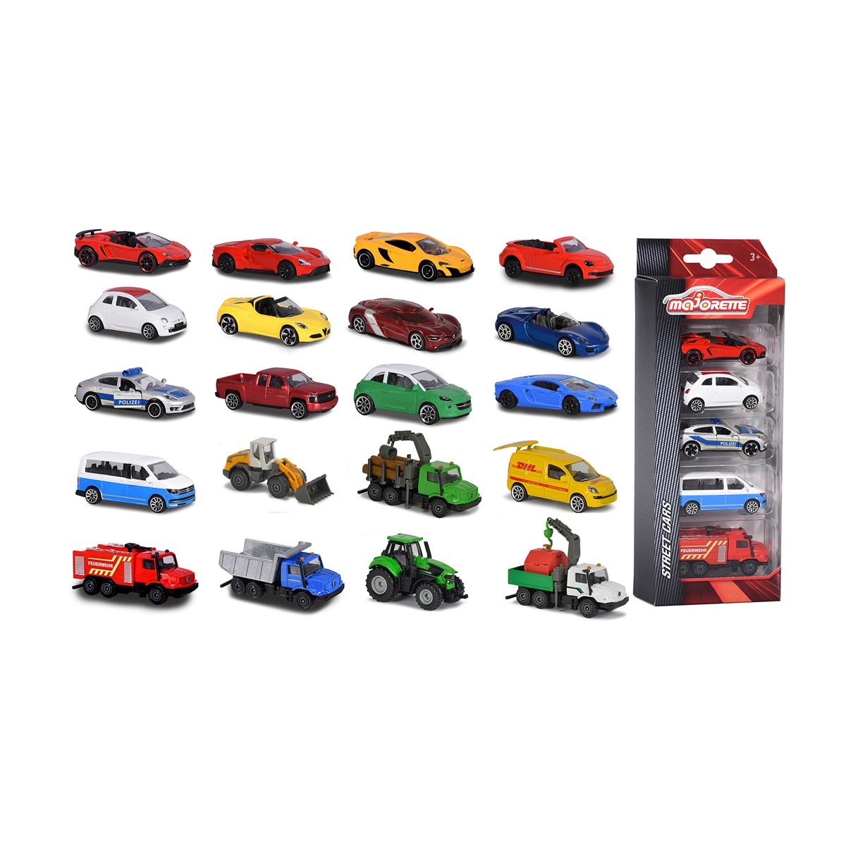 Majorette - Set 5 Coches Metal