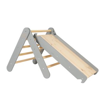 Muro De Escalada Infantil 2en1, Juego Para Niños, Madera, Gris Meowbaby