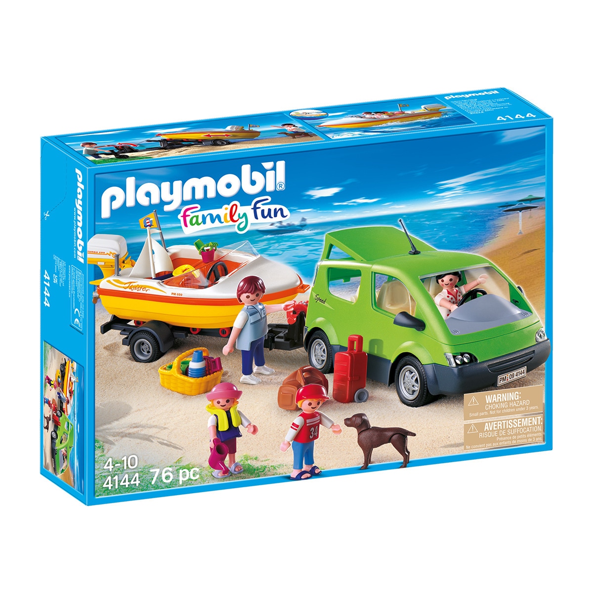 Playmobil - Coche Familiar Con Lancha