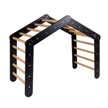 Triángulo De Aprendizaje Madera Madera Para Niños 112x61x94 Cm Triangulo Escalada Niños, Negro Meowbaby