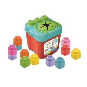 Clementoni - Cubo sensorial con bloques blanditos y actividades construibles, lavables y multicolor ㅤ