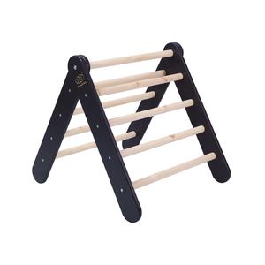 MeowBaby - Escalera de madera Montessori color negro escalada para niños