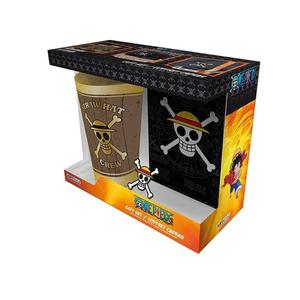 One Piece: caja de regalo XXL con cuaderno, cristal y pines Skull ㅤ