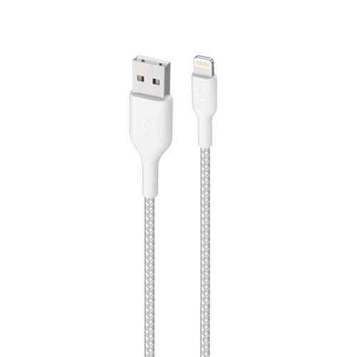 Cable Puro Fabric  USB-A/Lightning Blanco 1,2 m