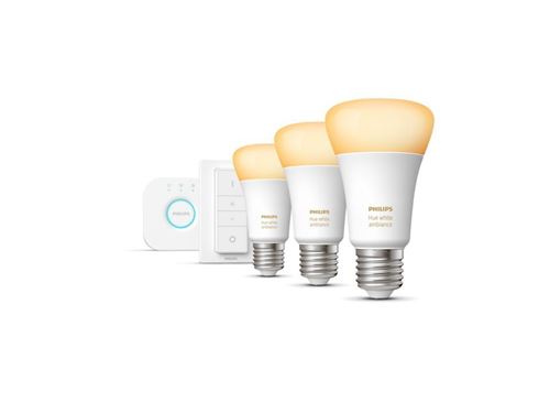 Kit de inicio de bombillas inteligentes Philips Hue E27 Luz blanca ambiental