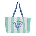 Mr Wonderful Bolsa de tela YAY! Today will be a great day! verde y blanca