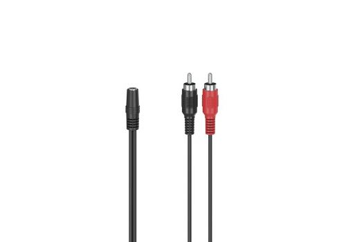 Adaptador de audio Hama 2 x RCA/jack 3.5 mm