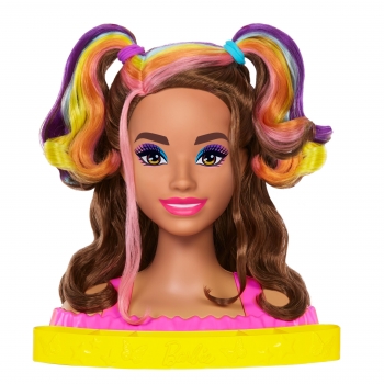 Barbie - Totally Hair Cabeza Para Peinar Morena Color Reveal