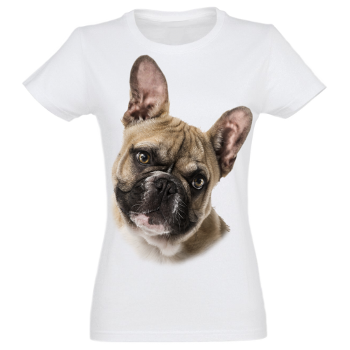 Camiseta Mujer Bulldog Francés color Gris