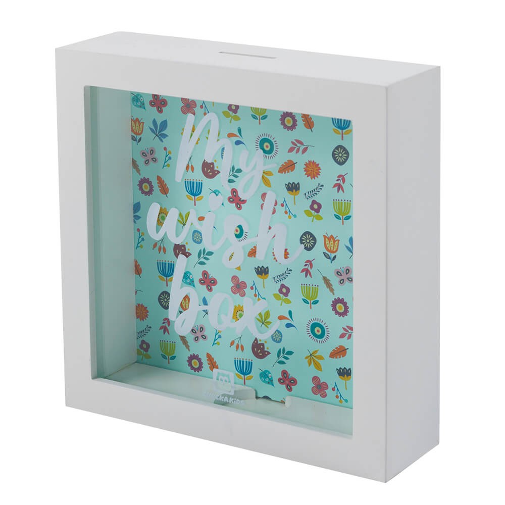 Hucha infantil transparente con estampado de flores – My Wish Box