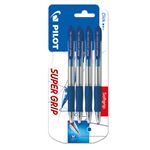 Pack 4 bolígrafos Pilot Supergrip Tinta azul