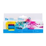 Set de 3 rotuladores Ecoline Duotip Talens doble punta una fina y una biselada colores primarios