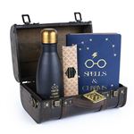 Caja regalo maletín Harry Potter - Botella + Llavero + Libreta + Lápices + Maleta