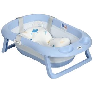 Homcom - Bañera plegable Azul