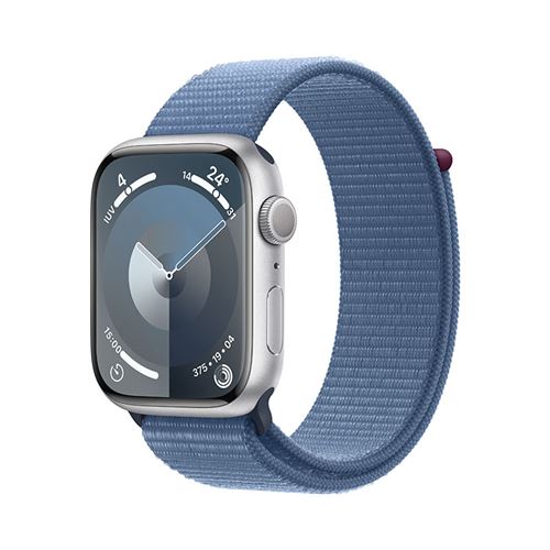 Apple Watch S9 GPS 45mm Caja de aluminio Plata y correa Loop deportiva Azul invierno