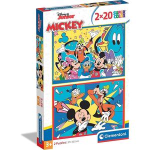 Clementoni - Puzzle Disney Mickey 2x20 piezas ㅤ