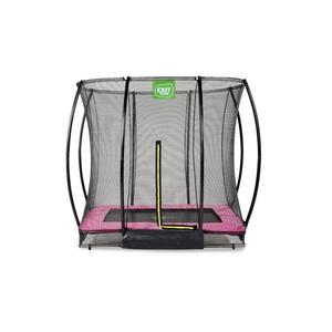 Exit - Cama elástica Silhouette rectangular de suelo rosa 153 cm