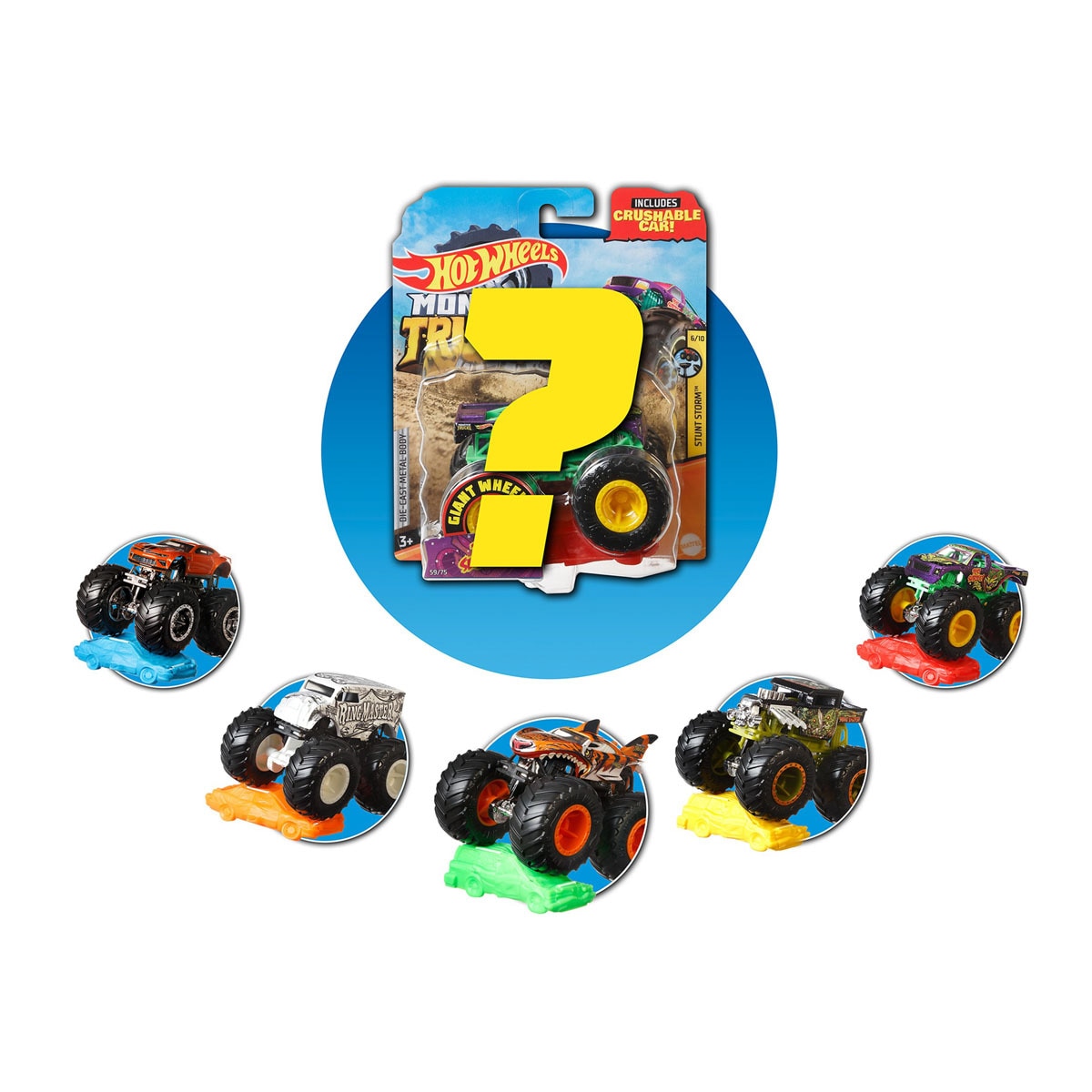 Hot Wheels - Monster Truck Coches De s 1:64, Modelos Surtidos