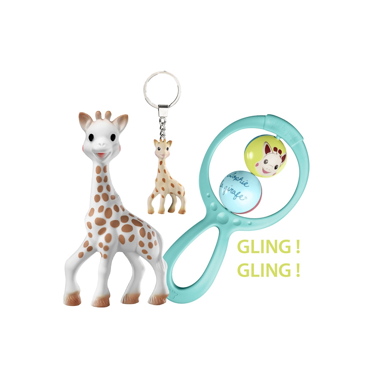 Sophie La Girafe® - Pack De Regalo Sophie La Girafe Mordedor Sophie La Girafe + Sonajero Swing + Llavero Sophie Beige