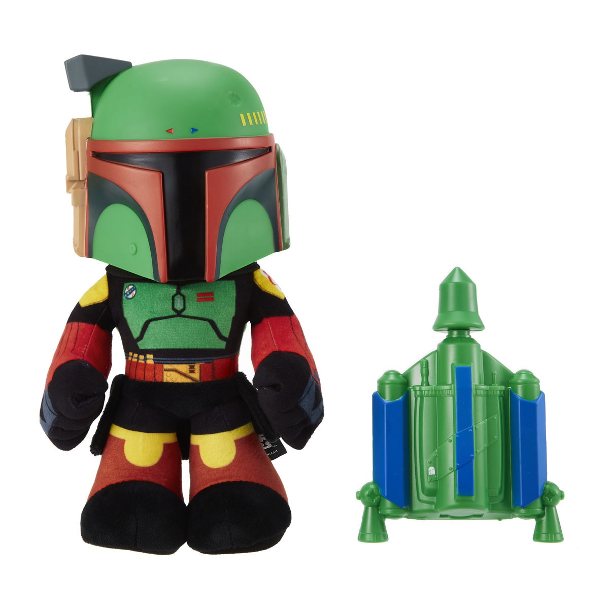 Mattel - Peluche Boba Fett Con Lanza Cohetes Y Repite Tu Voz El Libro De Boba Fett Star Wars