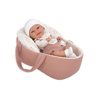 Muñeca Elegance 33 Cm Babyto Rosa Con Capazo (cuerpo Vinyl, Sexo Niña)incluye Chupete En Bolsa. (muñecas Arias - 50729)