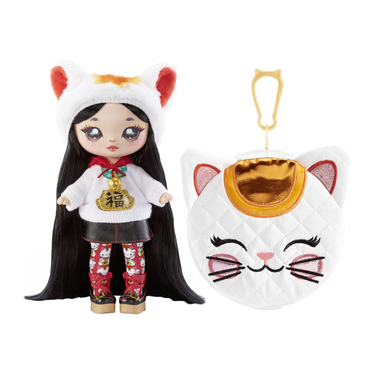 Na! Na! Na! Surprise - Muñeca Con Bolso Pompón Set 2 En 1 Glam Series Liling Luck (Gato De La Suerte)